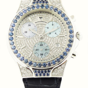 Technomarine Swiss Ladies Watch, 18k WG "Diva" w/ Sapphire & Diamonds