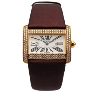 Cartier "Tank Divan" 18k Yellow Gold & Diamond Ladies' Wristwatch, Complete
