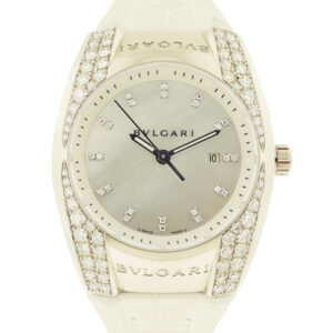 Bvlgari Ladies "Ergon" 18k WG Quartz watch with Diamond Indexes and Bezel