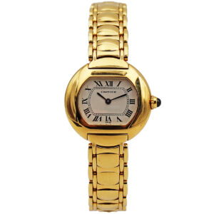 Cartier "Ellipse" 18k Yellow Gold Ladies Bracelet Watch w/ Box c. 1990s, Ref 1480