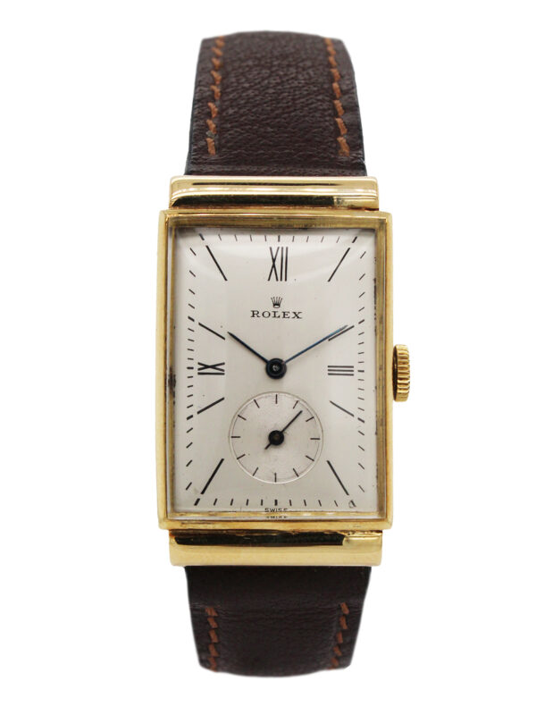 Rolex 18k Yellow Gold Rectangular Vintage Wristwatch c. 1930s, Ref 2944