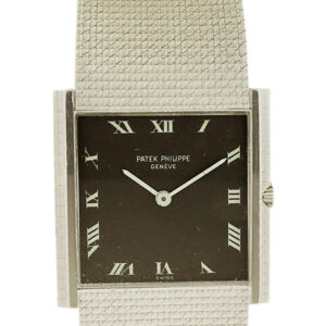 Patek Philippe Men's 18k White Gold bracelet square watch, c. 1960