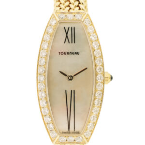 Tourneau 18k Yellow Gold, Diamond, and Mother-of-Pearl Lady's Bracelet Watch, c. 2008