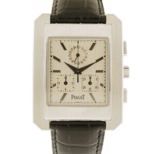 Piaget 18k White Gold Contemporary Emperador Chronograph Wrist Watch