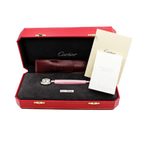 Cartier “Stylo D’Exception” Platinum and Pink Lacquer Ltd 308/2000 Pen Watch c. 2001, Complete