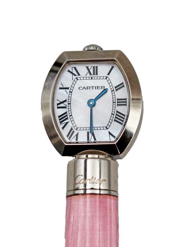 Cartier “Stylo D’Exception” Platinum and Pink Lacquer Ltd 308/2000 Pen Watch c. 2001, Complete