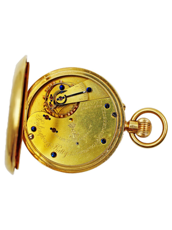 Penlington & Batty 18k Yellow Gold English Open Face Pocket Watch w/ Box c. 1890s