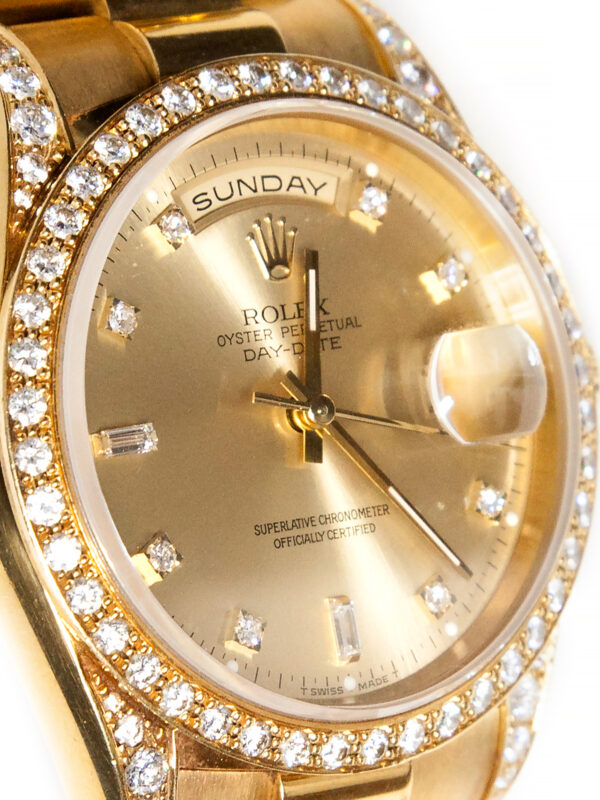 Rolex President (Ref 18388) 18k Yellow Gold & Diamond Automatic Day-Date Bracelet Watch c. 1991