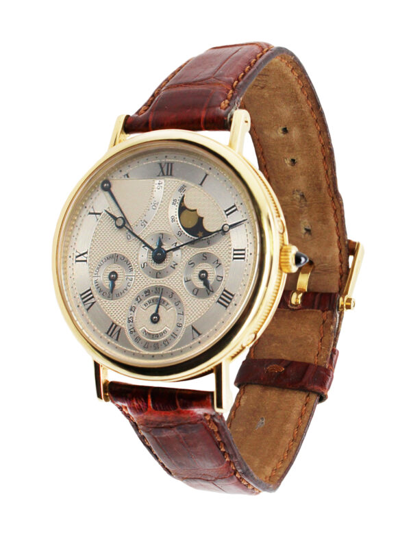 Breguet "Classique" (Ref 3310) 18k Yellow Gold Automatic Perpetual Calendar Wristwatch with Moonphase, Power Reserve, Box, Cert, Setting Pin, and Manual c. 1990s