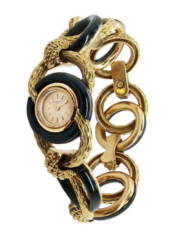 Vacheron & Constantin 18k Yellow Gold & Green Hardstone Ladies' Bracelet Watch c. 1960s