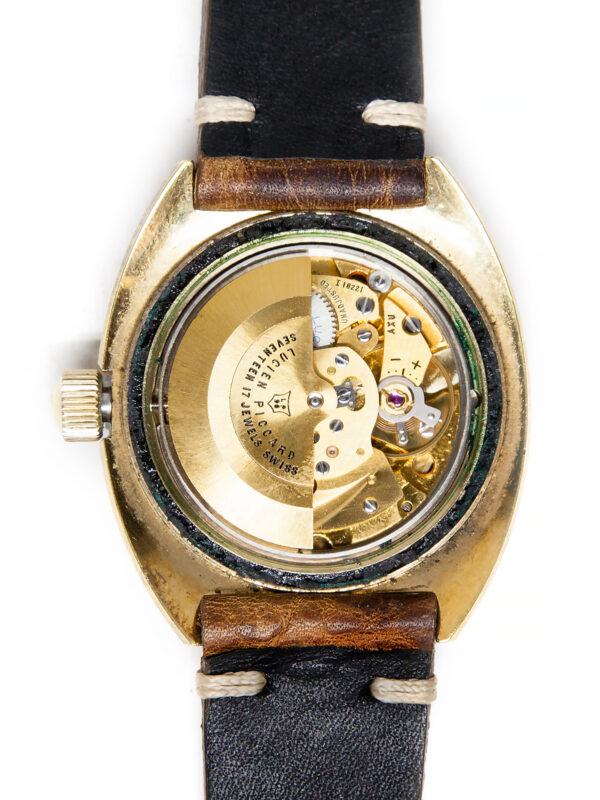 Lucien Piccard "GTO Seashark 600" (Ref 41730) Gold Fill Auto-Date World Time Wristwatch c. 1970s