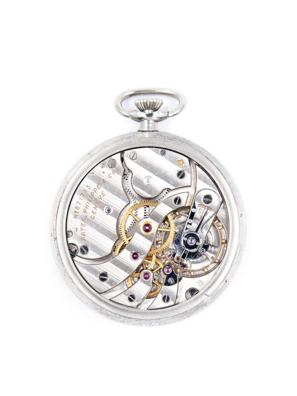 Patek Philippe Stainless Steel Open Face Pocket Watch w/ Extract & 2 Geneva Seals c. 1950s