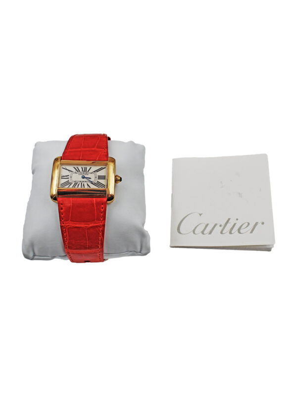 Cartier "Tank Divan" 18k Yellow Gold Rectangular Wristwatch c. 2000s, Ref 2602