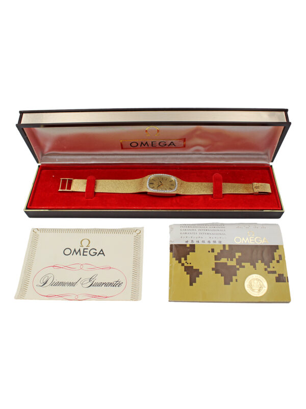 Omega 14k Yellow Gold & Diamond (~0.5ct) Men's Bracelet Watch c. 1960-70s, Complete, Ref DD6876