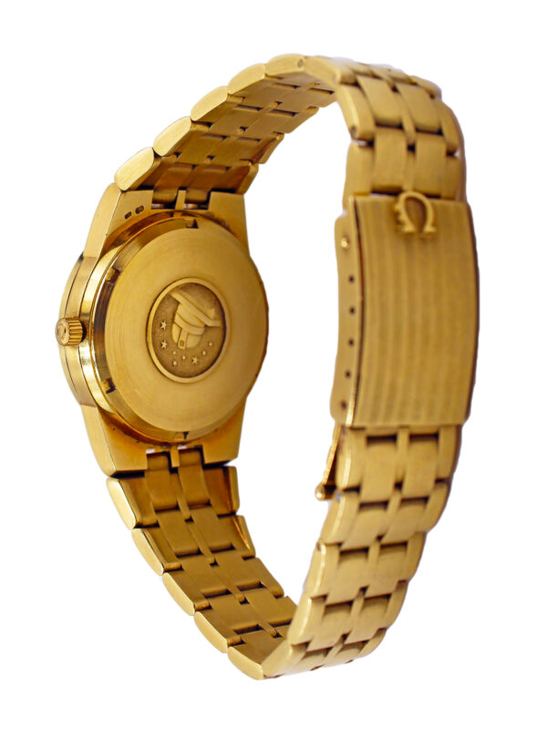 Omega "Constellation" 18k Yellow Gold & Diamond Auto-Date Bracelet Watch Complete c. 1970s, Ref 168.0055