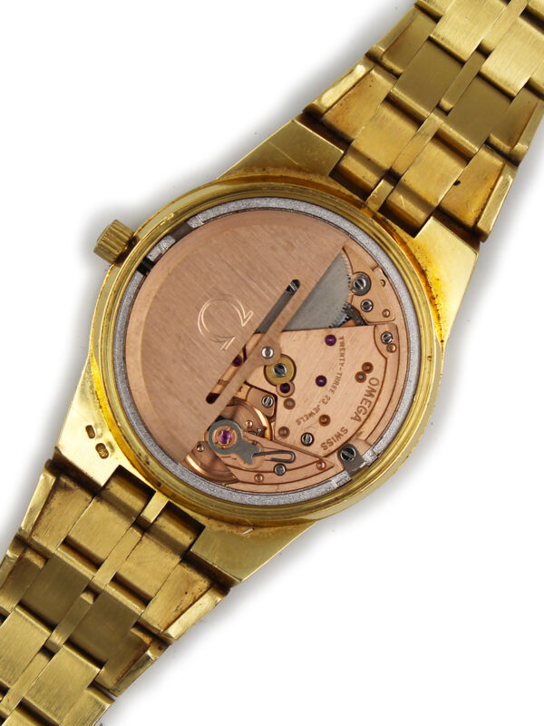 Omega "Constellation" 18k Yellow Gold & Diamond Auto-Date Bracelet Watch Complete c. 1970s, Ref 168.0055