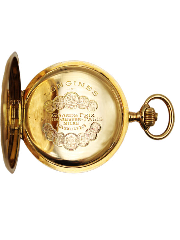 Longines 18k Yellow Gold 54mm Hunter Case Pocket Watch c. 1900s