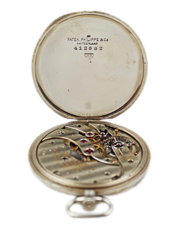 Patek Philippe 18k White Gold Open Face Pocket Watch c. 1920's