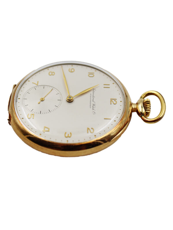 International Watch Co. 14k Yellow Gold 50mm Open Face Pocket Watch c. 1954