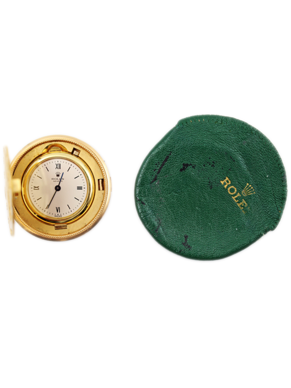 Rolex "Cellini" Rare 18k Yellow Gold $20 Coin Pocket Watch w/ Original Bill of Sale & Pouch, Ref 3612