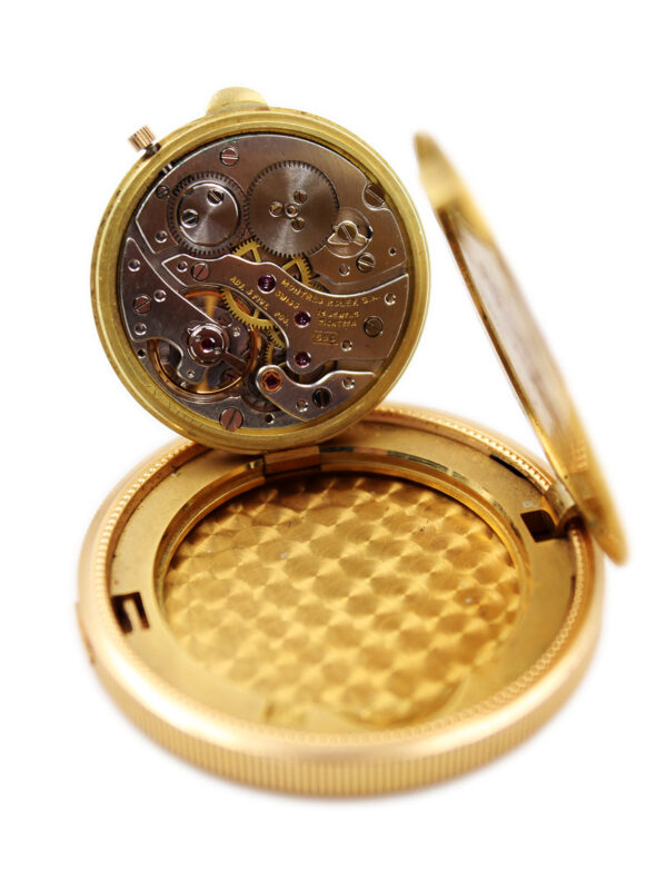 Rolex "Cellini" Rare 18k Yellow Gold $20 Coin Pocket Watch w/ Original Bill of Sale & Pouch, Ref 3612