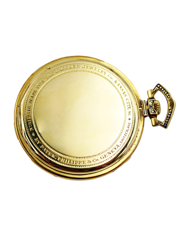 Patek Philippe 18k Yellow Gold & Enamel Open Face Pocket Watch w/ Extract c. 1925