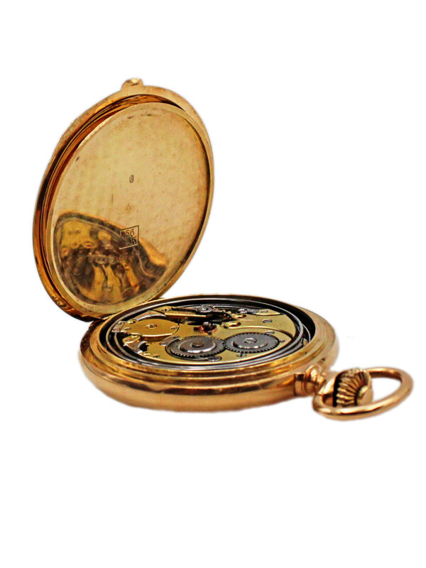 A. Sandoz 14k Yellow Gold Heavy Minute Repeating Hunter Pocket Watch c. 1905