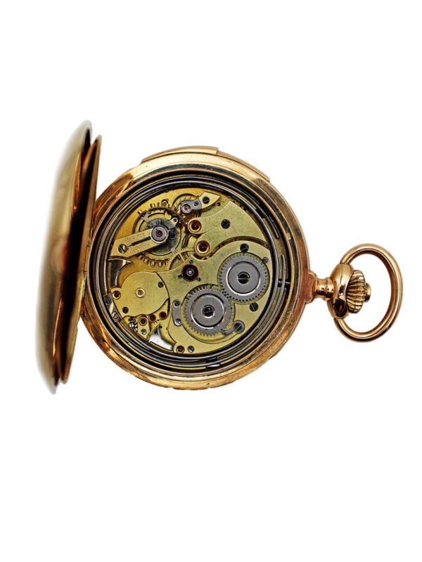 A. Sandoz 14k Yellow Gold Heavy Minute Repeating Hunter Pocket Watch c. 1905