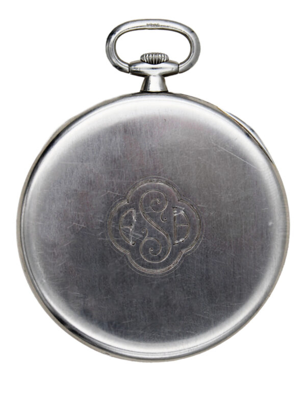 Patek Philippe Platinum 43mm Open Face Pocket Watch w/ Extract c. 1924