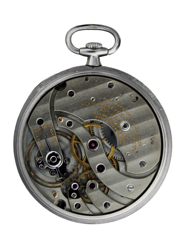 Patek Philippe Platinum 43mm Open Face Pocket Watch w/ Extract c. 1924