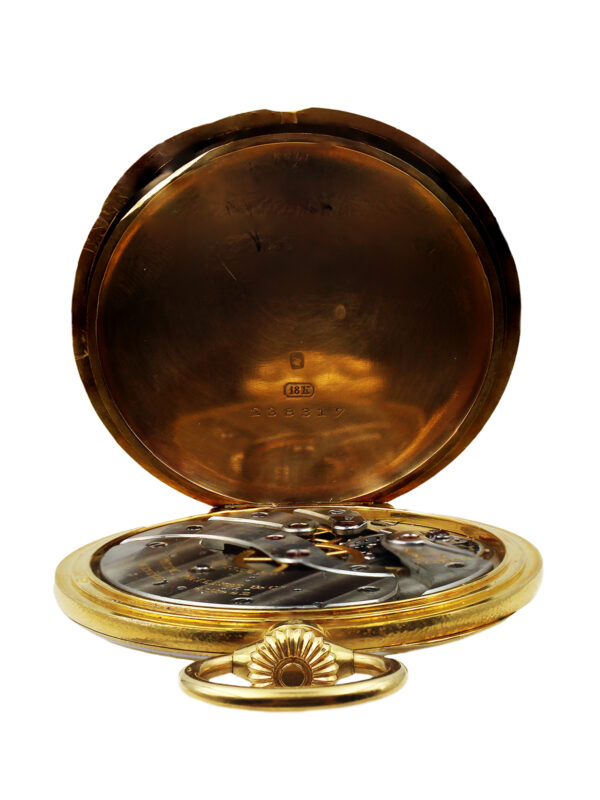 Patek Philippe 18k Yellow Gold & Enamel Open Face Pocket Watch w/ Extract c. 1905
