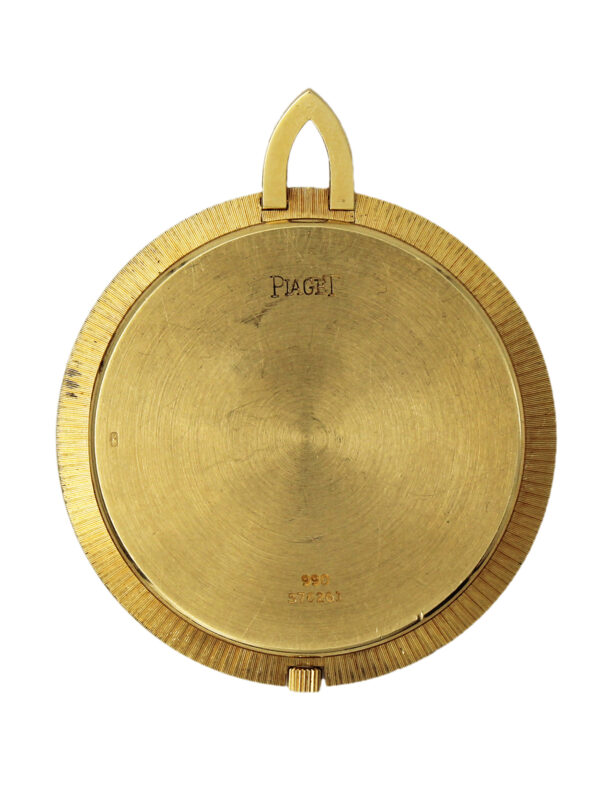 Piaget 18k Yellow Gold Open Face Pocket Watch with Box c. 1980s, Ref 990