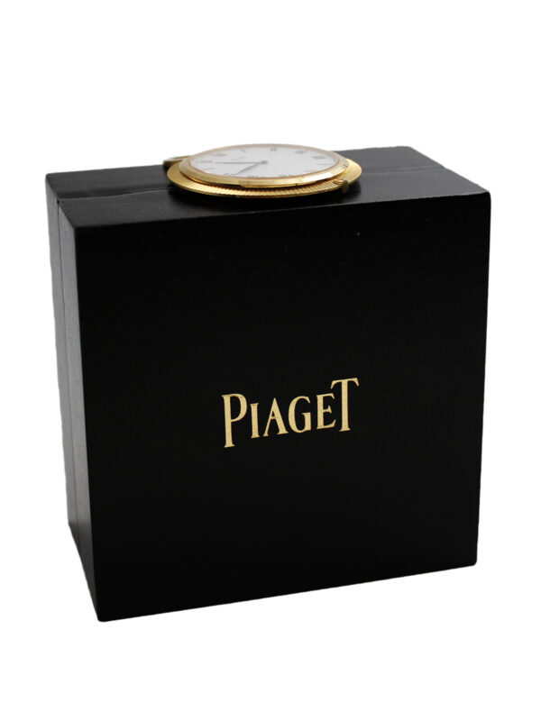 Piaget 18k Yellow Gold Open Face Pocket Watch with Box c. 1980s, Ref 990