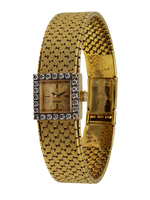 Omega 18k Yellow Gold & Diamond Ladies' Bracelet Watch c. 1969, Ref 8096