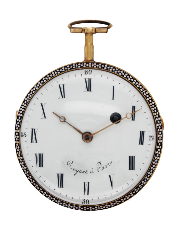 Breguet a Paris 18k Yellow Gold & Enamel Open Face Keywind Pocket Watch c. 1810s