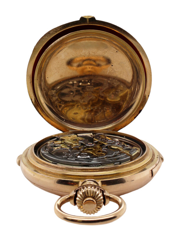 Vacheron & Constantin 18k Pink Gold Minute Repeating Chronograph Hunting Case Pocket Watch c. 1902, 54mm 138g