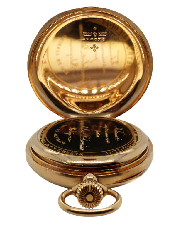 Patek Philippe “Chronometro Gondolo” 18k Yellow Gold Open Face Pocket Watch, Complete 56mm