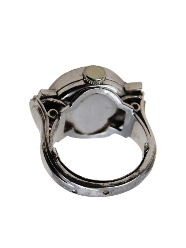 Swiss Platinum & Diamond-Set Ring Watch with Box