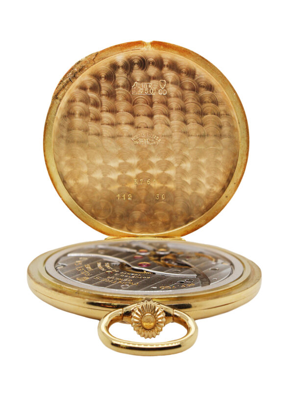 Rolex "Cellini" 18k Yellow Gold Open Face Pocket Watch c. 1990s, Ref 3761, 63.8g 48mm