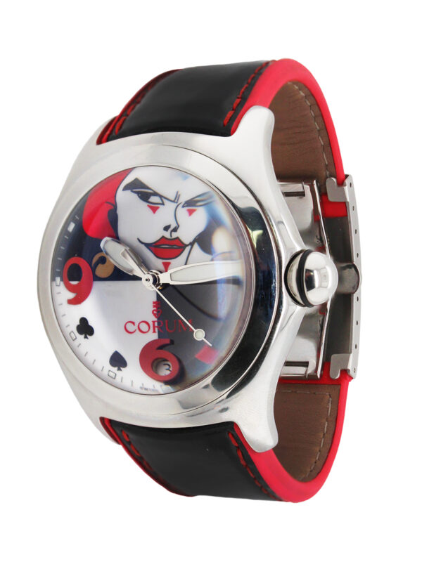 Corum Bubble "Jolly Joker" Limited Edition Stainless Steel Automatic Wristwatch with Original Box, Warranty, Certificate, & Deck of Cards, Ref no. 82.240.20