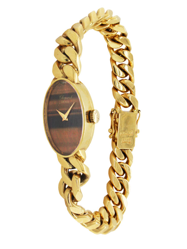 Chopard 18k Yellow Gold Tiger’s Eye Ladies Bracelet Watch c. 1990’s, Ref 5026/1