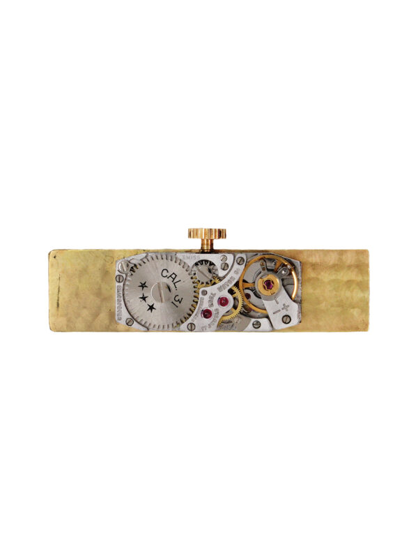 Ebel 18k Yellow Gold Rectangular Bangle Wristwatch, Retailed by Laykin & Co. c. 1950