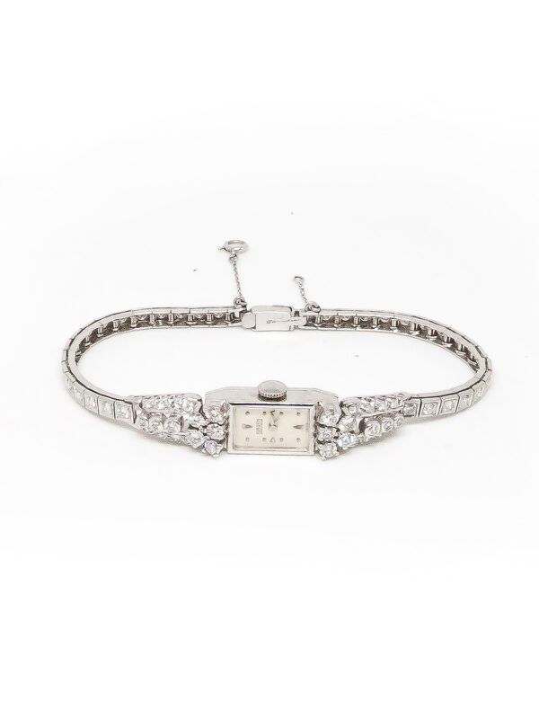 Gruen "Precision" 14k White Gold, Platinum & Diamond (~ 2.75ct) Ladies' Bracelet Watch c. 1950's