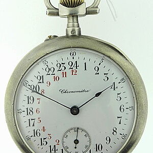 Swiss open face pocket watch .800 Silver Chronometre circa 1920's