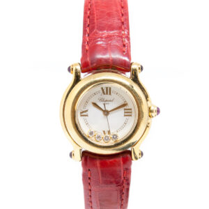 Chopard "Happy Sport" 18k YG Lady's Wristwatch with Floating Diamonds, Circa 1990's