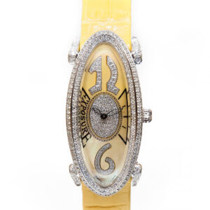 Exposure Yellow "Lunita" Stainless Steel & Diamond Ladies Wristwatch, w/ box