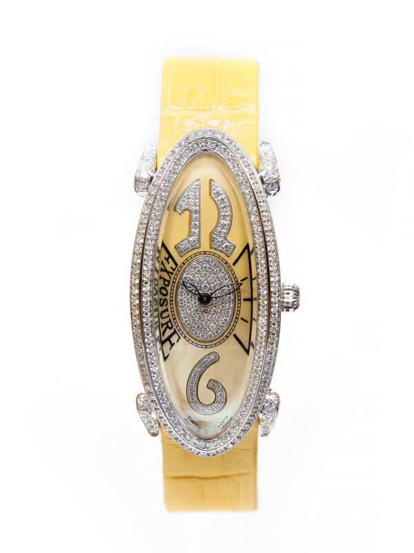 Exposure Yellow "Lunita" Stainless Steel & Diamond Ladies Wristwatch, w/ box