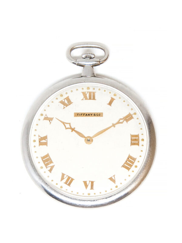 Touchon & Co. for Tiffany & Co. Platinum Ultra-thin Open Face Pocket Watch c. 1940s