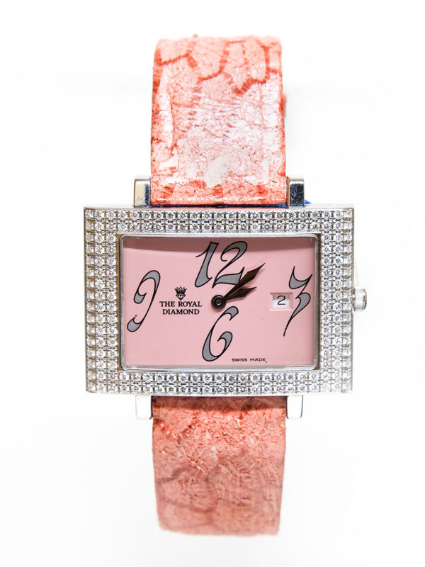 THE ROYAL DIAMOND, LADY'S SS & DIAMOND-SET RECTANGULAR WRISTWATCH