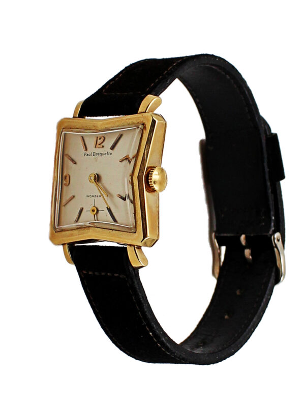 Paul Brequette 'Incabloc' Yellow Gold Vintage Wristwatch